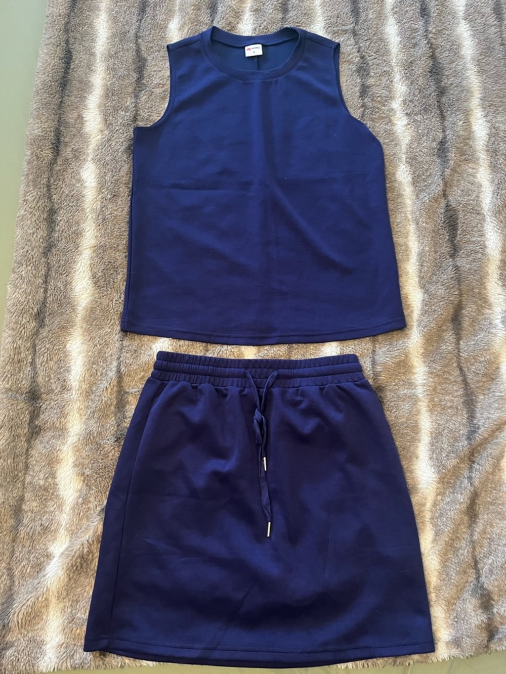 Women’s Navy Sleeveless Top & Skirt Set